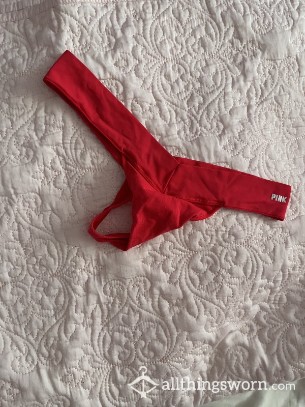 Bright Red Pink Brand Thong That I’ve Owned For 2 Years! 😋