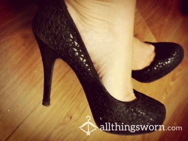 Sexy Black Very High Heels. Worn To Work & Party.🎉🎉😜 Size 5uk. Really Stunning 🔥🔥🔥🔥