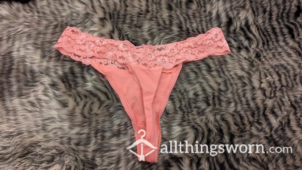 💋Lacey Pink Thong 💋 Each Pair Comes With Proof Of Wear 💦💋