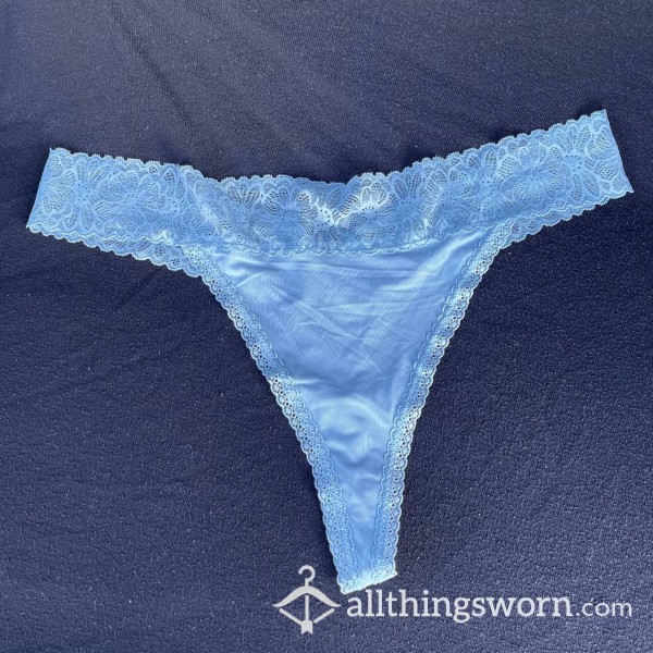 Sexy Silky Soft Sky Blue Thong - Ready To Be Worn For You 💋