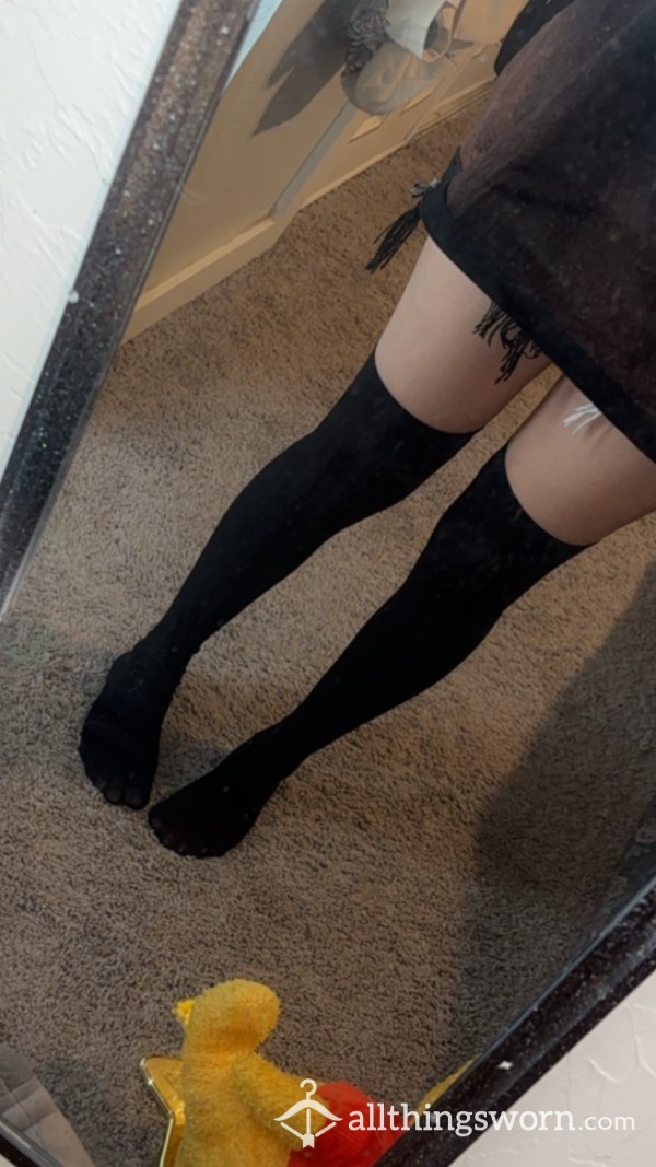 💦sheer Black Thigh Highs👅 $15 3day Wear+pic Each Day💕