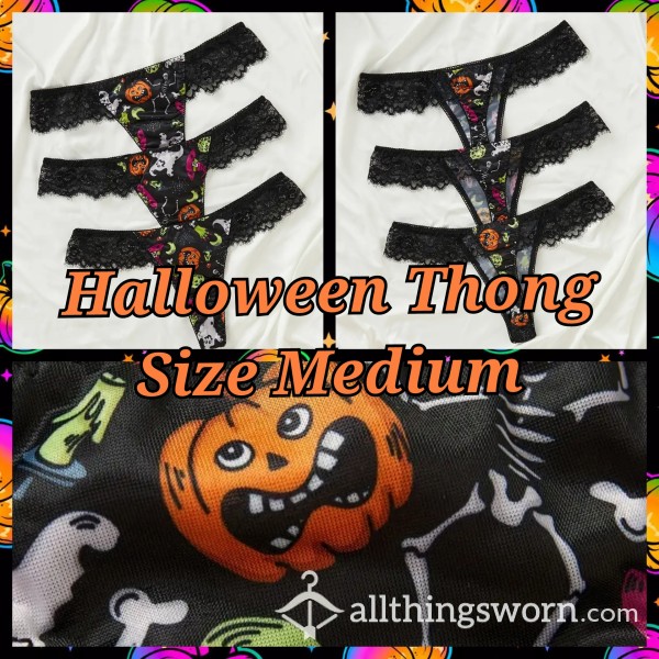 Size Medium Halloween 🎃 Themed Thongs [3 AVAILABLE] ✨️$25 EACH✨️ 📦 Free Shipping 📦