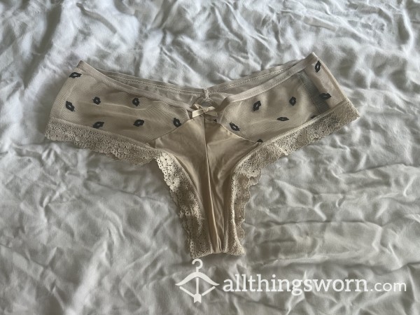 🚫SOLD🚫Worn And Stained Victoria’s Secret Cheeky Mesh Panties 💋
