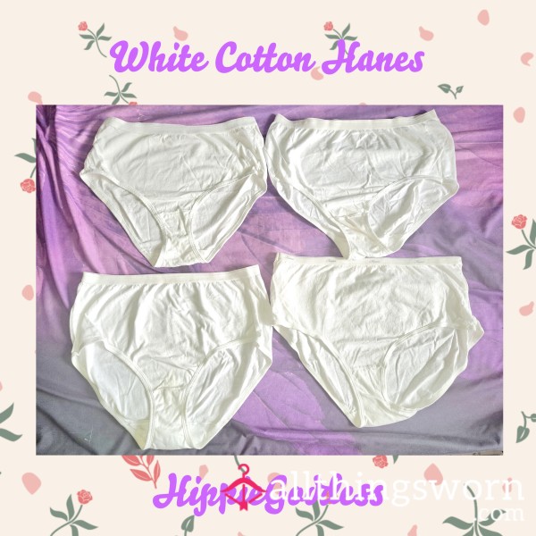 ✨️24+ Hour Wear✨️100% Cotton White Hanes Panties✨️3 Proof Of Wear Pics✨️Customizations Available✨️