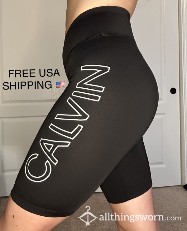 Black Calvin Klein Biker Shorts - Medium - Active Shorts 🖤
