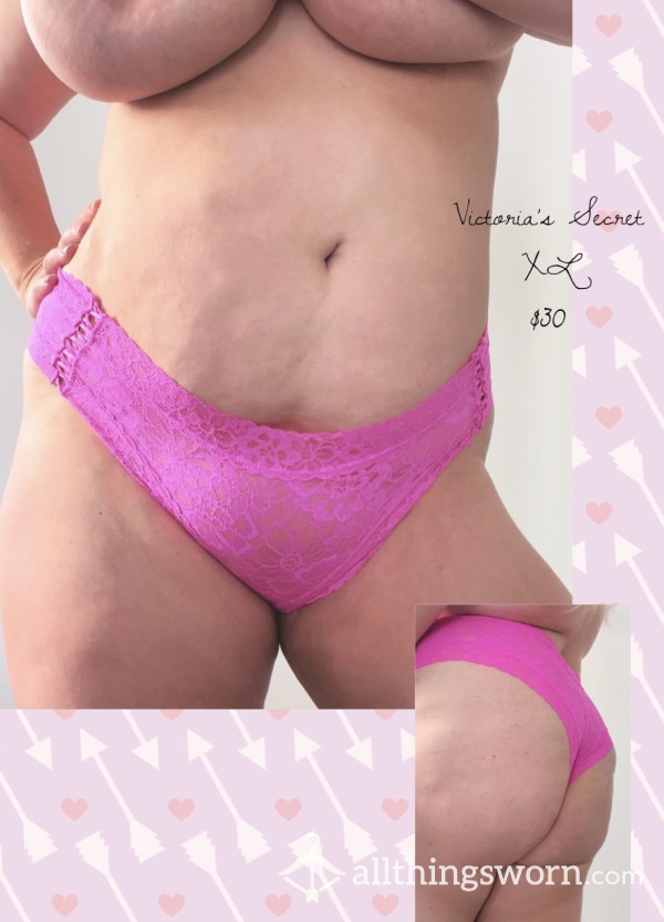 💕Victoria’s Secret Pretty In Pink Lace  Panty💕 XL 💕 48HR WEAR