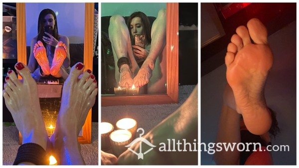 Custom Made Pictures Or Videos: Oiled Soft Soles, Long Legs In Candle Light 🕯️🕯️🕯️