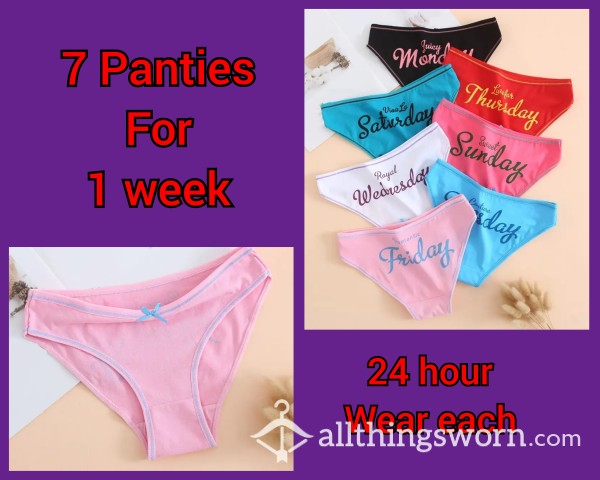 1 Panty A Day For A Week 🩲 ( Less Than £10 A Pair )