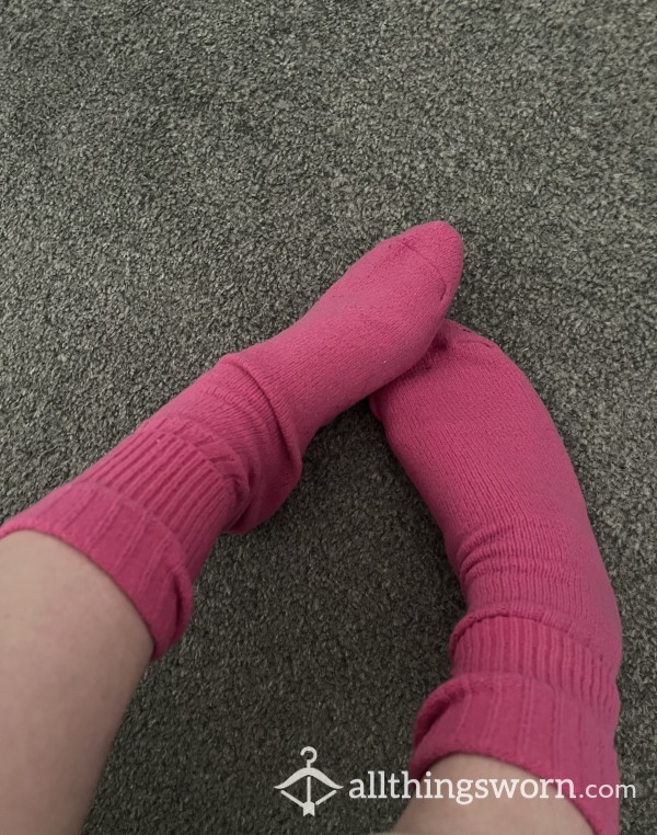 2 + Week Worn Thick Pink Socks