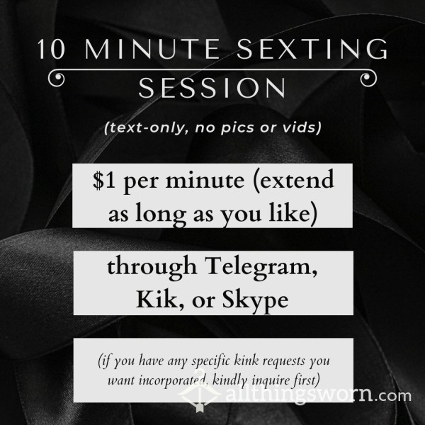 10 Minute Text-only Sexting Session