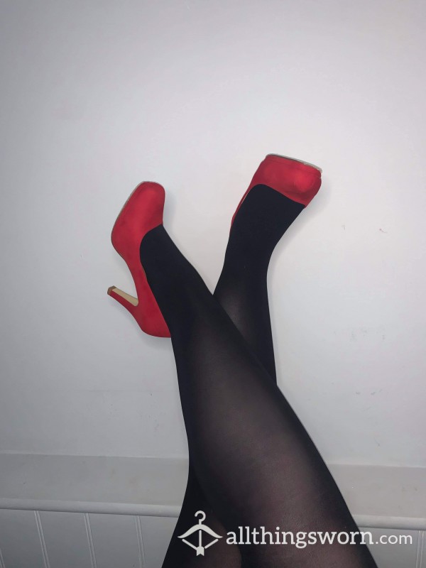 10 Picture Set, Red Heels/ Black Flats And Tights