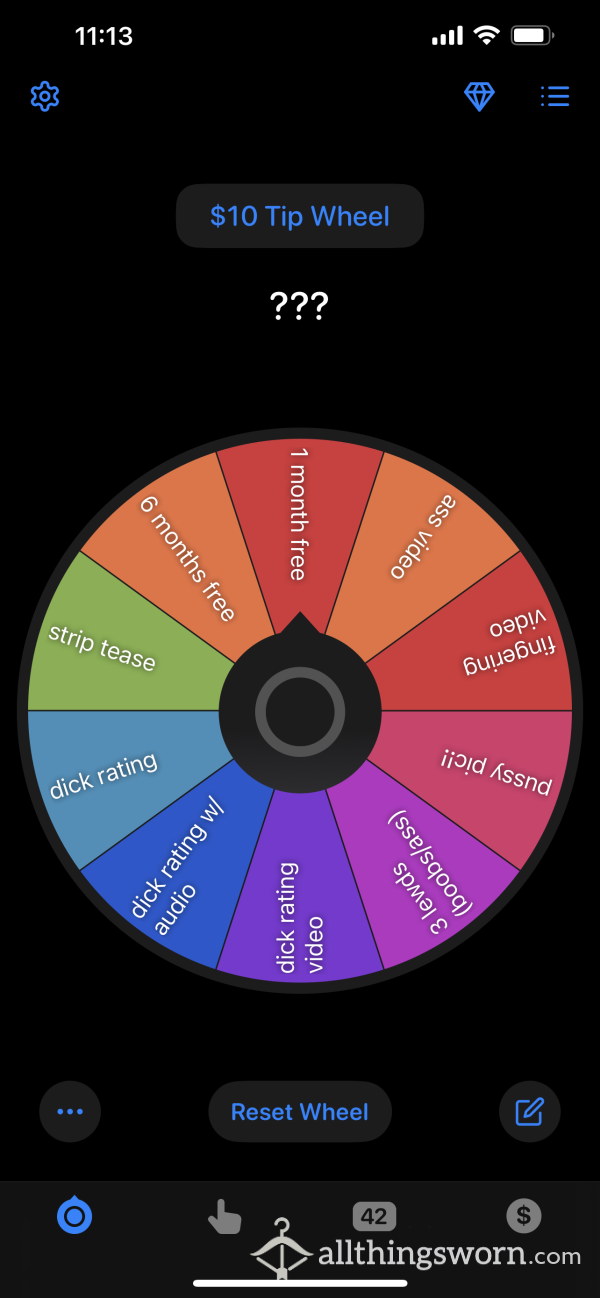 $10 Tip Prize Wheel