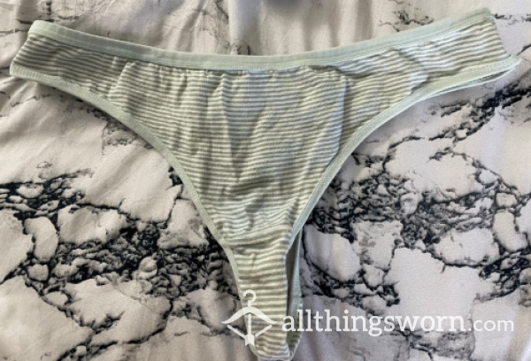 12-Hour Drenched Thong - Light Green Stripe