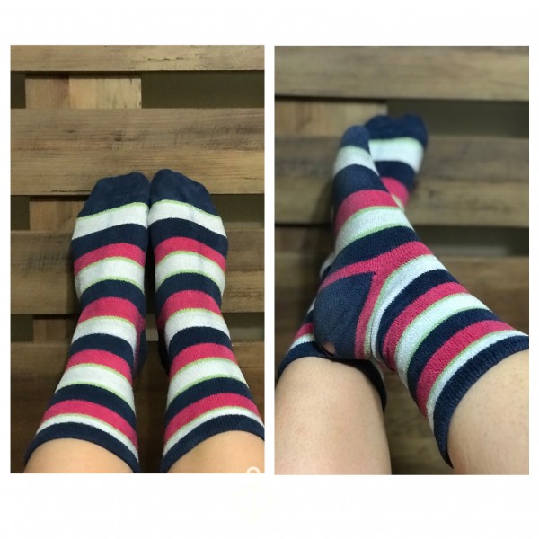 Old Striped Fuzzy Socks