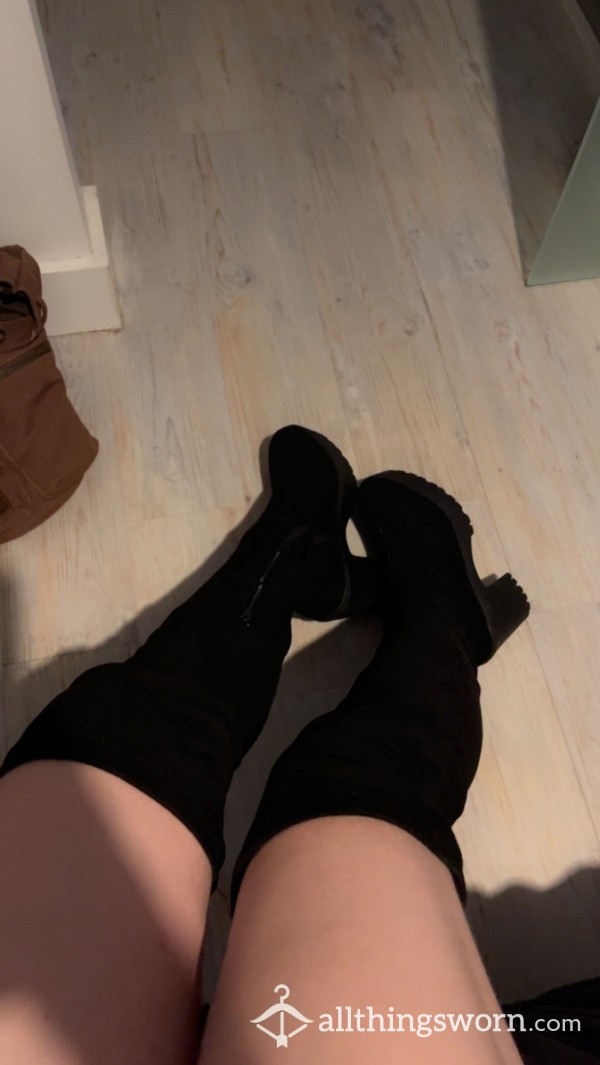 19 Year Old Black Sexy Thigh High Boot!!