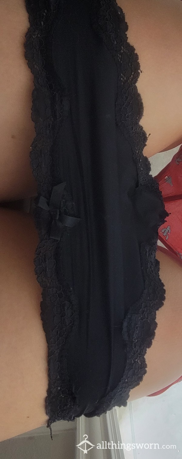 2 Day Well Worn Sweaty Dirty Smelly Black Lace And Satin VS Panties