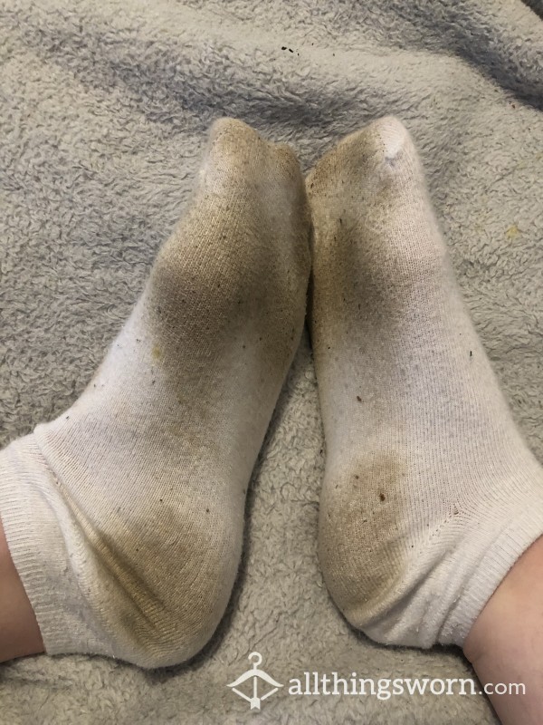 2 Day Worn Gym Socks, Very Stained And Smelly As Worn In My Old Gym Trainers... Just For You!