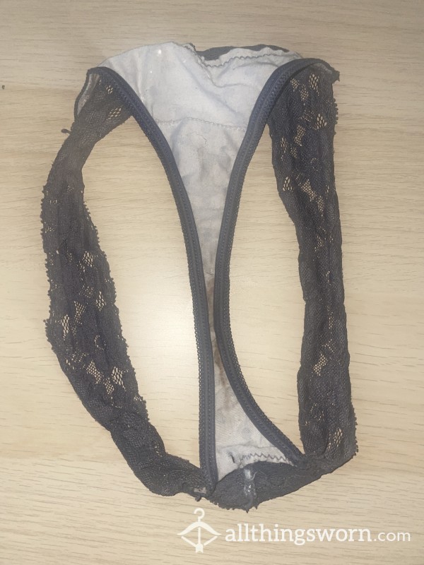 2 Day Worn, No Shower, Stained And Pungent, Sweaty Lacy Thong