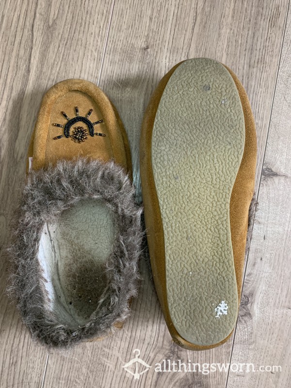 2 Year Worn Stinky Slippers With Foot Print !
