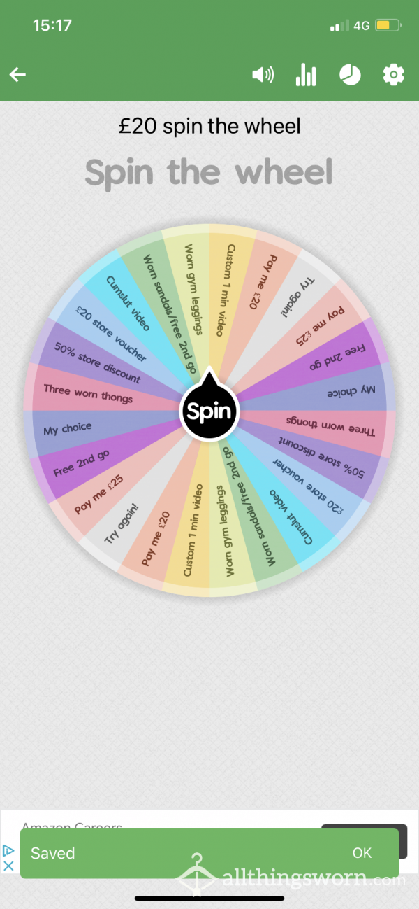 £20 Spin The Wheel