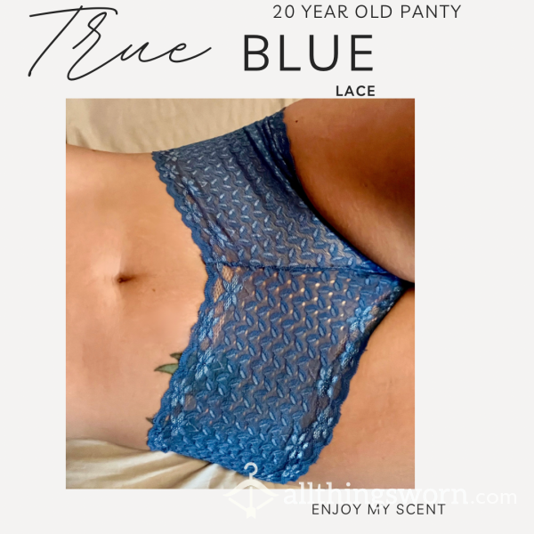 Well Worn Blue Lace Cheeky Boy Short Panty 💙 💙