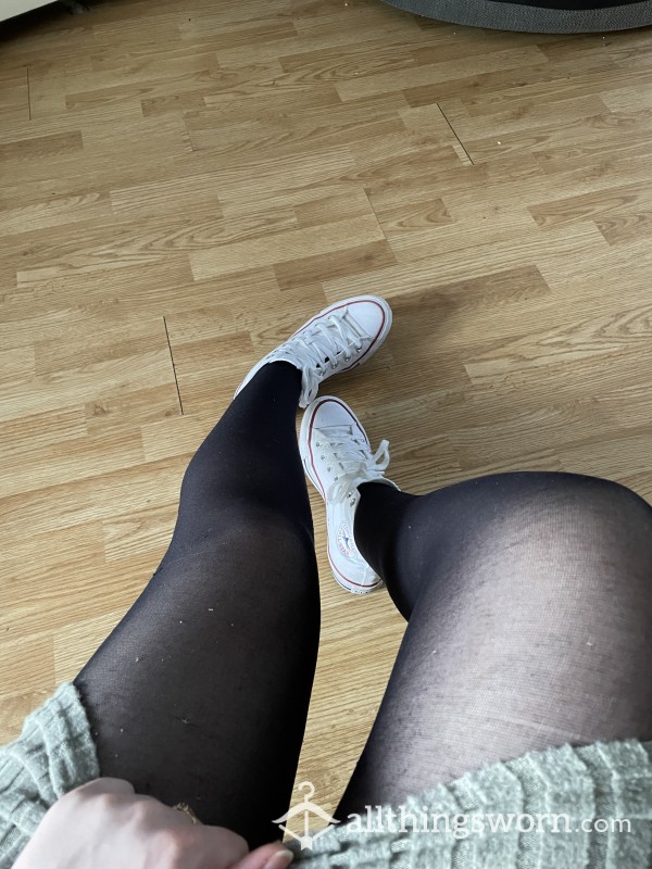 24 Hour Worn In Shoes Black Tights