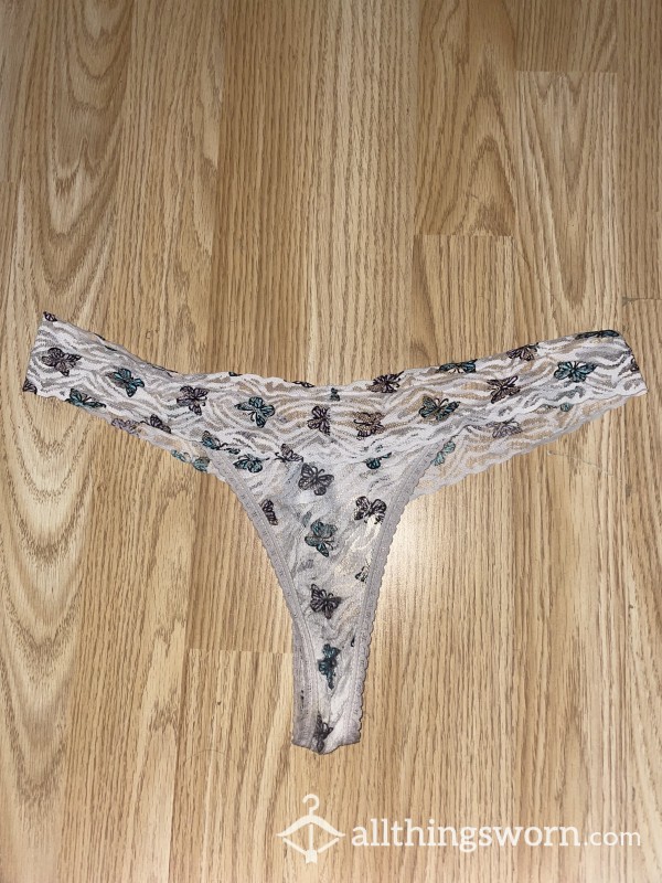 24hr Strong Smelling Creamy White Butterfly Thong