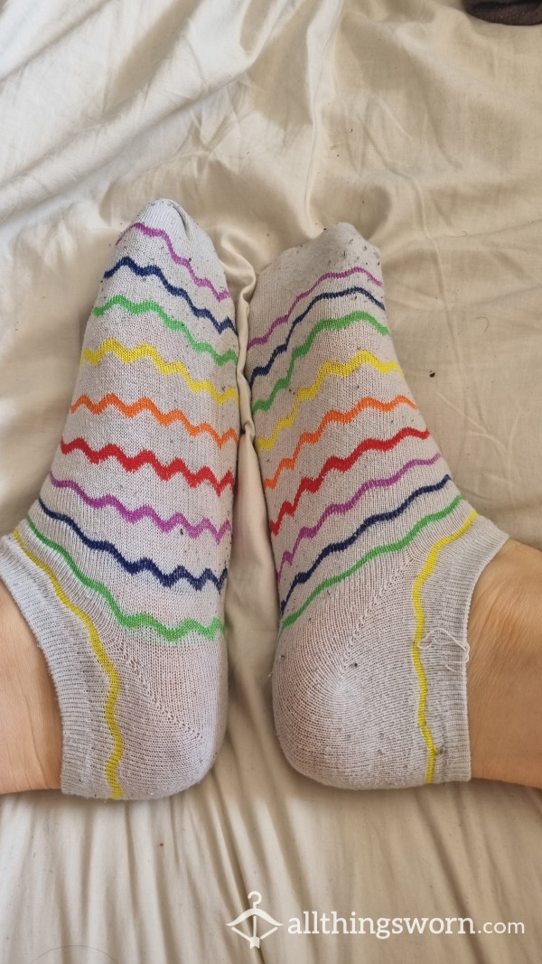 24hr Wear Rainbow Zig Zag Pop Socks. BUNDLE AVAILABLE!