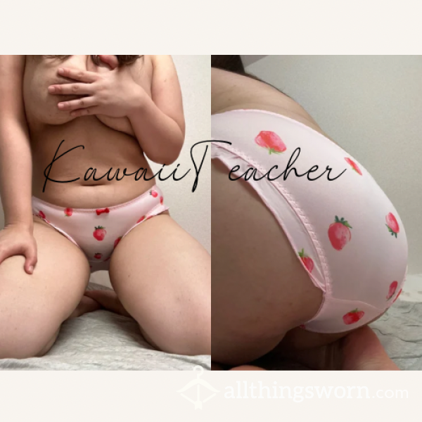 🍓SOLD🍓 25$ Nylon Strawberry Panties Worn For A Day Or More