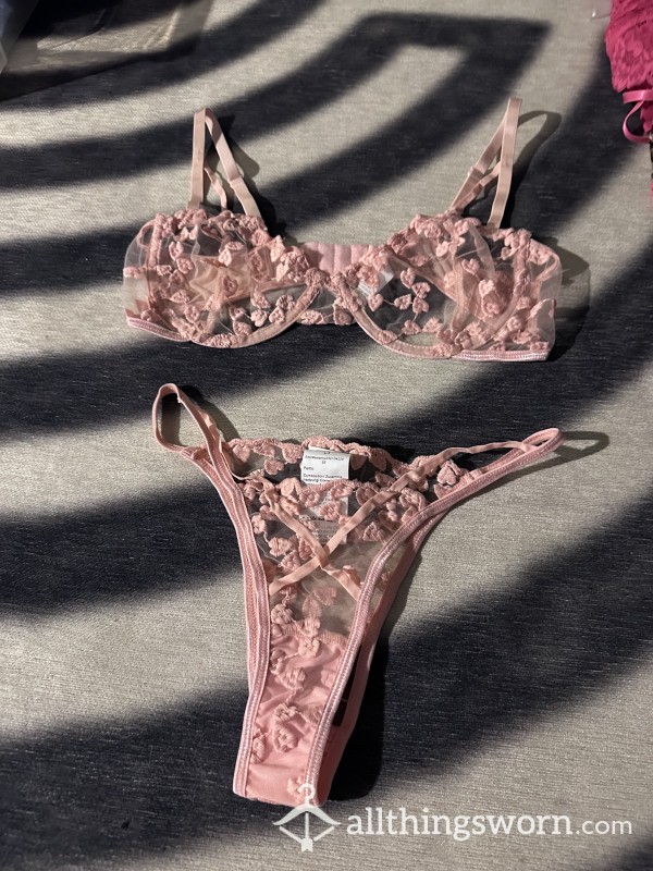 2pc Pink See Through With Hearts Small