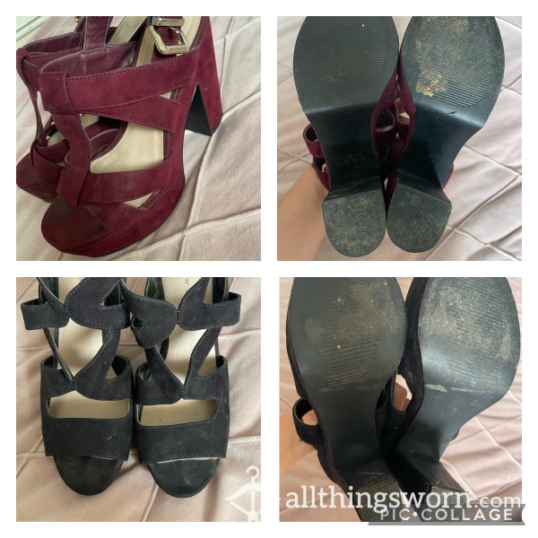2x Pairs EXTREMELY Well Worn Wedge Heels