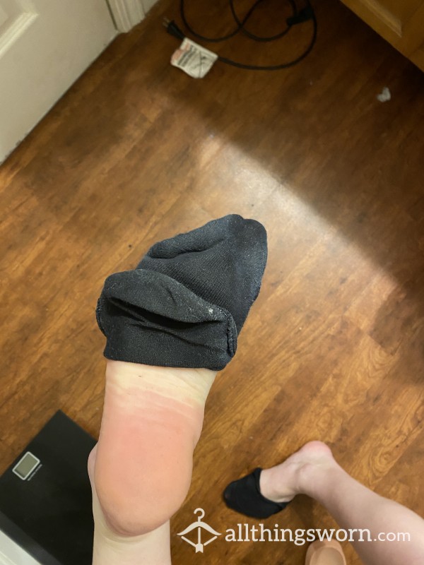 Black No Show Socks, Well-worn Gym Socks