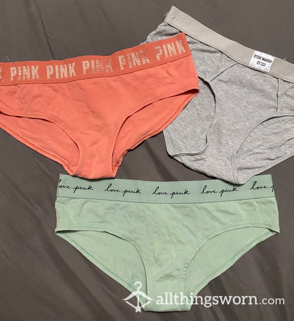 3 For $45! Pink And Steve Madden Full Back Panties