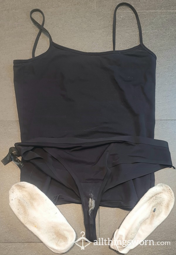 3 Items - Dirty Socks, Thong And Sweaty Sports Top