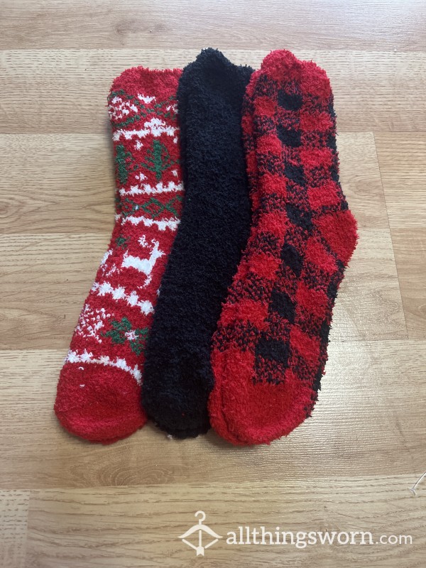 3 Pair Fluffy Holiday Socks