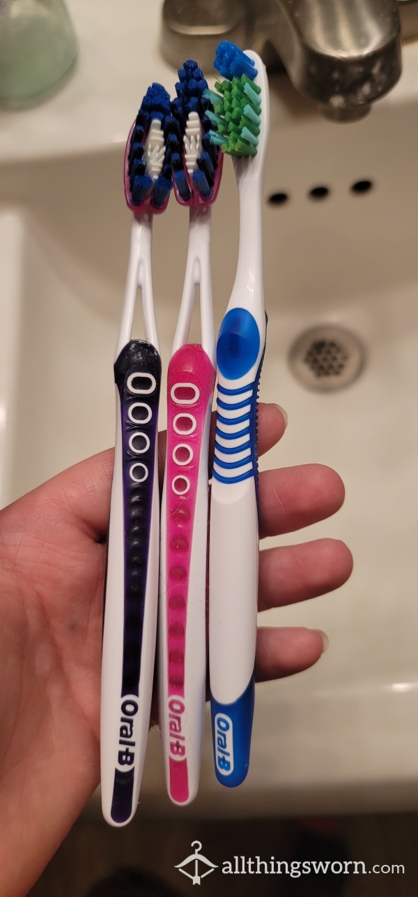 3 Used Toothbrushes