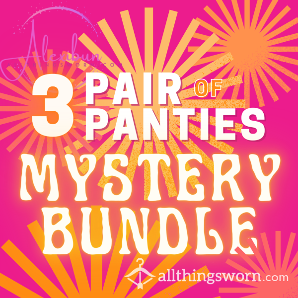 3 Worn Panties Mystery Bundle - FREE International Shipping!
