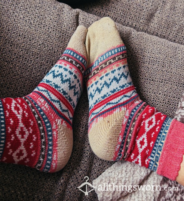 3 Years Used Christmas Alpaca Socks