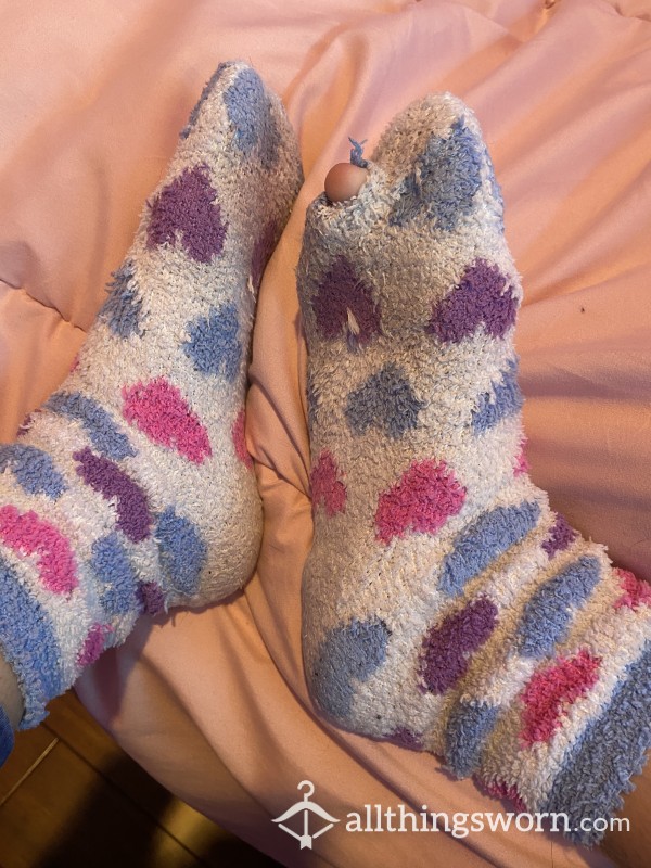 4 Day SWEATY Fuzzy Socks (got A Hole In The Toe From Over Wearing LOL)