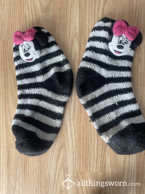4 Year Old And Dirty Mini Mouse Sock Slippers