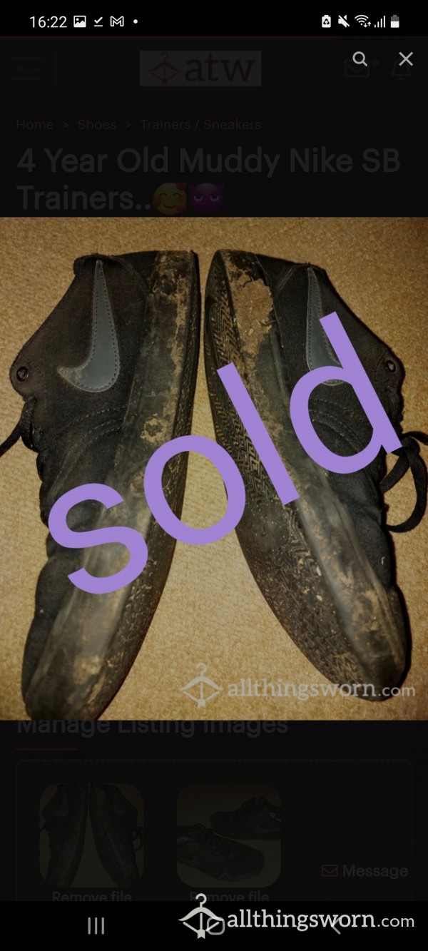 *sold* 4 Year Old Muddy Nike SB Trainers..🥰😈