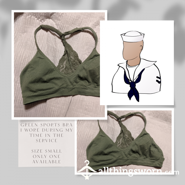🧺📸🏖️ Small 🏖️ Green Sports Bra 🏖️ I Used To Wear During My Time In The Service 🏖️