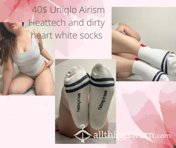 40$ Uniqlo Airism Heattech Top And Dirty White Socks Worn For A Day Or More | Sold As A Set Or Individually