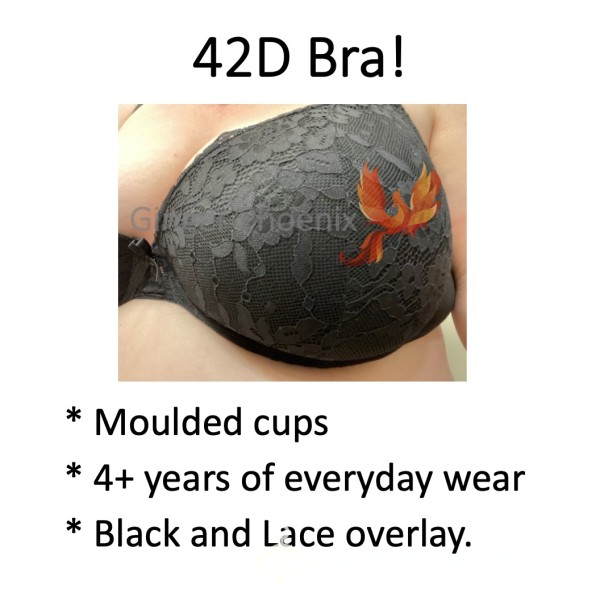42D Bra, Black With Lace, Moulded Cups ;)