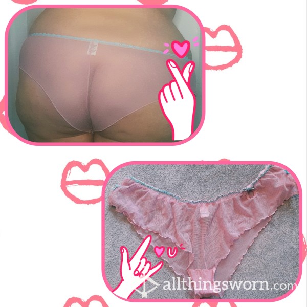 48 Hour Sheer Pink Dotty Panties With Bow 🎀
