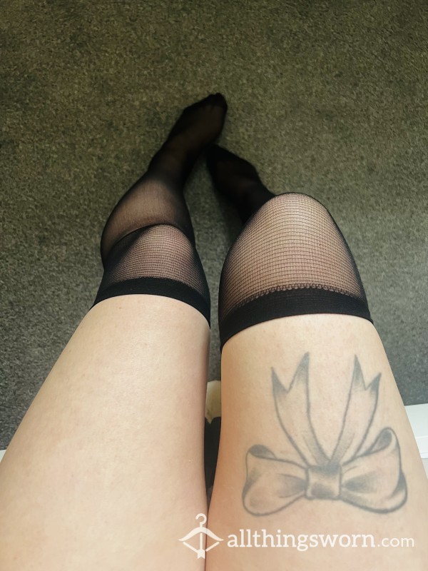 48 Hour Wear- Black Sheer Tight Stockings 🤍 (Kinkcoins Accepted) 💰