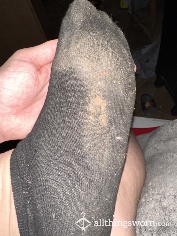 48 Hour Worn Black Ankle Socks
