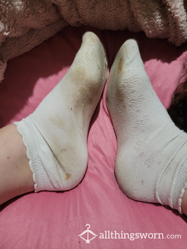 48 Hour Worn White Socks