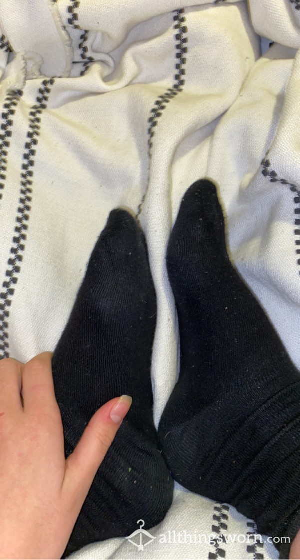48hour Worn Black Socks, Sweaty And Sweet