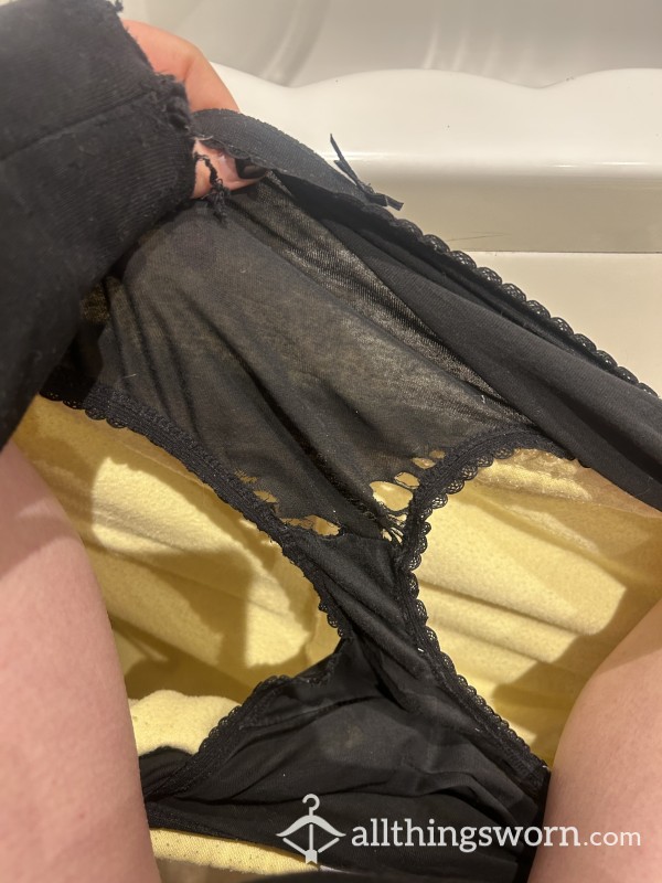 48hr Wear Black Well Worn Panties - Super Fragrant